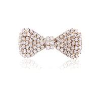 HETAN Clip de peinado con diamantes de imitación de cristal a la moda para mujeres y niñas, abrazadera con lazo a la moda, accesorios para peinados, dorado