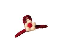 HETAN Clips de tweed rojo retro Clips de peinado de mujer para accesorios casuales de moda de otoño e invierno, 01