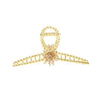 HETAN Garra de Peinado de Metal Dorado para Mujer, Accesorios de Peinado, Flor de Cuentas, Horquilla de Peinado de Cuentas de Cristal, Clip para la Cabeza,D