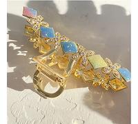 HETAN Moda Casual Grandes Señoras Elegante Rhinestone Metal Hairpin Claw Headwear,A1
