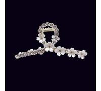 HETAN Moda metal Retro flor Diamante de imitación peinado horquilla Tiburón Clip Sombreros para mujeres Cola de caballo Cangrejo Apretones peinado Accesorios, 02