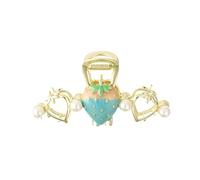 HETAN Pequeña horquilla de fresa de perla fresca horquilla de temperamento de moda dulce, b