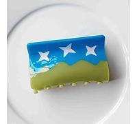 HETAN Starlight Cloud Green Blue Ladies Summer Travel Peinado Clip,C