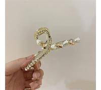 HETAN Suave flor de diamantes de imitación para mujer 2022 clip de agarre clip de tiburón grande para el pelo, 02