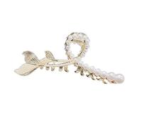 HETAN Vintage Pearl Fishtail Headwear Moda Casual Peinado Accesorios,Blanco