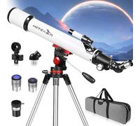 HETEKAN Telescopio, Telescopio Astronómico Adultos Profesional, 70/700mm y 210X de Aumento para Niños y Principiantes, con Trípode Ajustable, Bolsa de Transporte, Adaptador para Teléfono