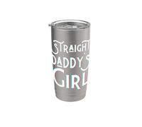 Heterosexual Daddy's Girl Día del Padre Papá Hombres Hombre Niñas Amor Vaso térmico de acero inoxidable de doble pared