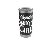Heterosexual Daddy's Girl Día del Padre Papá Hombres Hombre Niñas Amor Vaso térmico de acero inoxidable de doble pared