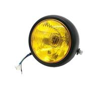 HETEVSCCK Carcasa De Metal Redonda Para Faro Retro 6 Pulgadas Para CG125 GN125 (Black Yellow)