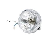 HETEVSCCK Carcasa De Metal Redonda Para Faro Retro 6 Pulgadas Para CG125 GN125 (Silver White)