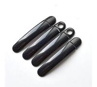 HETEVSCCK Cubiertas De Manijas Puerta Fibra Carbono Cromada Para VW Para Polo 2010 2011 2012 2013 2014 2015 2016 2017(Black 2 keyholes)