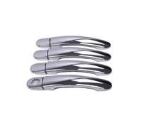 HETEVSCCK Cubiertas De Manijas Puerta Fibra Carbono Cromada Para VW Para Polo 2010 2011 2012 2013 2014 2015 2016 2017(Silver 1 keyhole)