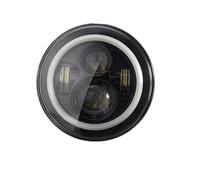HETEVSCCK Faro LED Negro Motocicleta De 7 Pulgadas Para Harley Para Davidson Para Dyna Para Softail Touring (Full Halo Headlight 1)