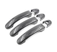 HETEVSCCK Para VW T5 T6 Para Transporter Para Caravelle Para Caddy Para Van Negro Brillante/patrón De Fibra Carbono Cubierta Manija Puerta Coche Embellecedora (Fibra de carbon)