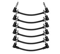 Hethlif 6 Piezas Cables de de Guitarra de 6 Pulgadas, Cable de Efecto de Cable de Pedal de Guitarra Negro, Cable de de Guitarra de áNgulo Recto de 1/4 Pulgadas