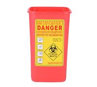 HETHLIF Contenedor de Plástico para Objetos Punzantes, Eliminación de Agujas de Punción, 1 L, Amarillo (rojo)