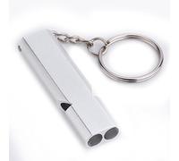 Hethlif Silbato de Emergencia, Silbato para Acampar, Llavero, Llavero, Aleación de Aluminio para Exteriores, Accesorio de Emergencia de Doble Orificio (Silver)