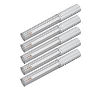 HETHLIF Tubo de Rímel Vacío de 3 Ml, Cubierta de Aluminio Transparente, Botellas Vacías con Tapón de Goma para Viajar, Acampar, Juego de 5 Pequeñas Botellas Portátiles Ligeras de Aceite