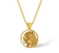 HETICA Collar con colgante de Jesucristo, corona de espinas, cabeza redonda, medalla de oración, regalo de joyería para hombres y mujeres, Acero inoxidable, No es una piedra preciosa