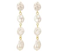 HETICA Pendientes de perlas barrocas para mujer, aretes colgantes grandes en forma de lágrima, regalo de boda para novia, L, Latón, Sin piedra preciosa