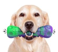 HETOO Juguete Masticable Resistente de Perros, Juguete Indestructible para Perros de Tamaño GrandeMediano, Juguete de Goma Chirriante, Limpia los Dientes y las Encías