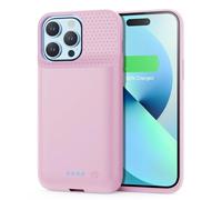 HETP Funda con batería para iPhone 12 Pro Max/13 Pro Max/14 Pro Max/14 Plus, [8600 mAh] batería Recargable Funda Cargador de batería portátil Funda Potente Power Bank para iPhone Rosa