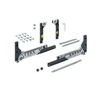 HETTICH 9156338 Slide Line M - Herraje para puerta corredera (amortiguador, juego completo para 1 puerta corredera, capacidad de carga 30 kg), color plateado