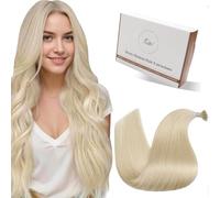 Hetto Extensiones de Nano Ring de Pelo Natural Rubio Extensiones Nano Ring Cabello de Verdad 60 cm Natural Liso Humano Remy Largo Invisibles 50g/50s Rubio