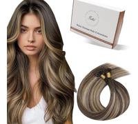 Hetto Extensiones Pelo Natural Queratina Balayage Rubio Miel y Marrón 55cm | 50g 50s, Cabello remy, fijación duradera, función invisible, cómodo de llevar, liso y manejable, permite múltiples peinados