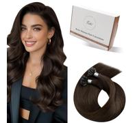 Hetto Extensiones Pelo Natural Queratina Marrón Medio 40cm 50g 50s | Cabello humano, durabilidad, aspecto sin marcas, cómodo de llevar , Liso y manejable, sin encrespamiento, se puede peinar