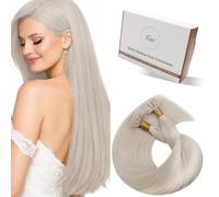 Hetto Extensiones Pelo Natural Queratina Rubio 60 CM Extensiones Queratina Pelo Natural Remy Cabello Humano Liso y Recto y Suave Rubio 50g 50s #60