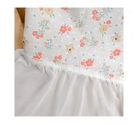 HEUchuan Cortina de Armario Cortinas con Volantes de Gasa, Cortina Encaje Floral perforación Varilla, Cocina, cafetería, Sala Estar, Ventana, Armario(Small Flower Ruffle,Rod Pocket_W140XH180CM)