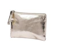 HEUchuan Monedero pequeño 3 Piezas Mini Billetera de Cuero PU Monedero Llavero Bolsa Almacenamiento Bolsillo Cremallera Transparente Impermeable portátil Delgada Monedas(12.2x8cm Light Gold)