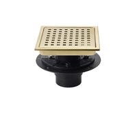 HEUchuan Sumidero Terraza Drenaje de Piso antiolor de Acero Inoxidable Baño Inodoro Cocina Balcón(Gold 04,15x15)