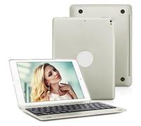 HEUCYL Funda con Teclado para iPad 9.7" 2018 6th Gen 2017 5th Gen iPad Pro 9.7 iPad Air 2 & 1 con Pantalla Giratoria 135°, Estuche Rígido Tipo Folio con Teclado Bluetooth Desmontable,Silver Grey