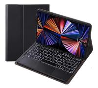 HEUCYL Funda con Teclado para Tableta Lenovo Tab P12 12,7 Pulgadas TB370FU 2023, Teclado Español Ñ con Panel Táctil Retroiluminado Inalámbrico Desmontable 7 Colores, Estuche Ultrafino,Negro