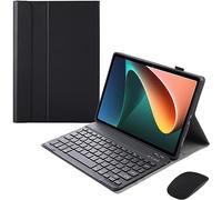 HEUCYL Funda con Teclado para Tableta Lenovo Tab P12 12,7 Pulgadas TB370FU 2023, Teclado Español Ñ Inalámbrico Bluetooth Magnético Desmontable, Funda Inteligente Ultrafina Y Ligera,Negro