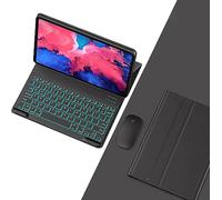 HEUCYL Funda con Teclado para Tableta Lenovo Tab P12 12,7 Pulgadas TB370FU 2023, Teclado Español Ñ Retroiluminado Inalámbrico Desmontable 7 Colores Funda Inteligente Ultrafina,Negro