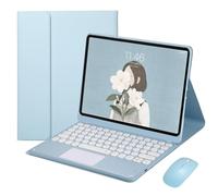 HEUCYL Funda De Teclado para Tableta Xiaomi Pad 6/Pad 6 Pro De 11 Pulgadas 2023, Teclado Español Ñ con Panel Táctil Inalámbrico Desmontable, Funda Ultrafina con Soporte De PU & Ratón,Azul