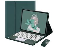 HEUCYL Funda De Teclado para Tableta Xiaomi Pad 6/Pad 6 Pro De 11 Pulgadas 2023, Teclado Español Ñ con Panel Táctil Inalámbrico Desmontable, Funda Ultrafina con Soporte De PU & Ratón,Verde