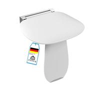Heuffe Asiento de Ducha Abatible de Pared con Pata Soporte - 200kg Capacidad Antideslizante, Silla Plegable para Personas Mayores, Blanco