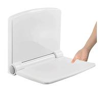 Heuffe Asiento de Ducha Abatible Grueso con Respaldo de Pared - 200kg Capacidad Antideslizante, Silla Plegable para Personas Mayores, Blanco