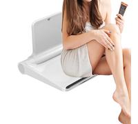 Heuffe Asiento de Ducha Abatible Grueso con Respaldo de Pared - 200kg Capacidad Antideslizante, Silla Plegable para Personas Mayores, Blanco