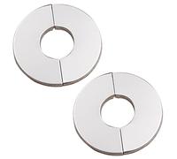 Heuskay 2 piezas divididas de acero inoxidable cromado para válvula/grifo/tapa de agujero, color plateado 51 mm (51mm)