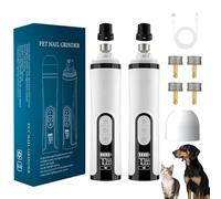 Heusom Silent Groom Pro Nail Grinder Cordless with LED Light & 3 Speeds for Dogs and Cats, 2000mAh Long-Lasting Battery, Dog Cat Nail Trimmer for Thick Nails (2+4*Replacement Head)