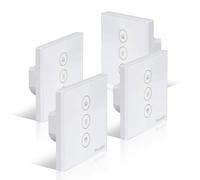 HEUXGIR Interruptor Persiana Electrica,86 * 86mm Interruptor WIFI Persianas (Necesita Cable Neutro) Control de APP y Voz, Compatible con Alexa y Google Home 4 Pieza
