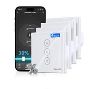 HEUXGIR Interruptor WIFI Persianas，86 * 86MM interruptor persiana Inteligente de Porcentaje Compatible con Alexa y Google Home, Necesita Cable Neutro 4 Pieza