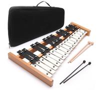 Heuyrao Xilófono Glockenspiel de 27 notas, instrumento profesional de madera, kit de campana de xilófono para adultos y niños, incluye 4 mazos y bolsa de transporte, blanco y negro