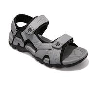 HEVA Sandalias de cuero para hombre, para senderismo, senderismo, atletismo, al aire libre, gris, 40 2/3 EU