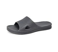 HEVA Sandalias de ducha para hombre, puntera abierta, baño, playa, interior, casa, Gris oscuro, 39 2/3 EU